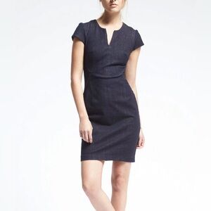Banana Republic Denim Angled Seam Dress, Navy Women’s Size 2